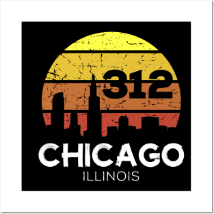 Chicago Illinois 312 Area Code Posters and Art